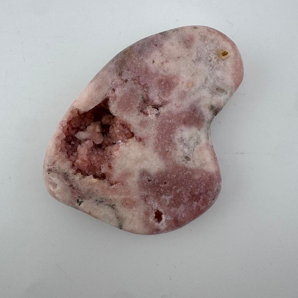 Small pink amethyst slab with pink druzy